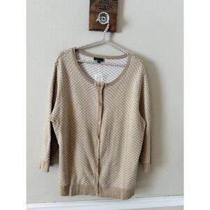 NWOT C Wonder Womens Plus Size 1X Cardigan Sweater Tan Button Front
